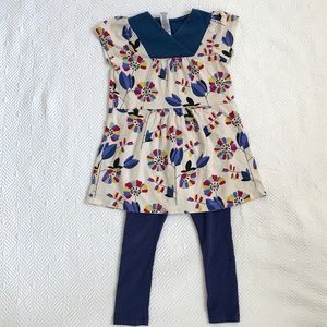 Tea Collection Dress And Leggings Set size 3 3T